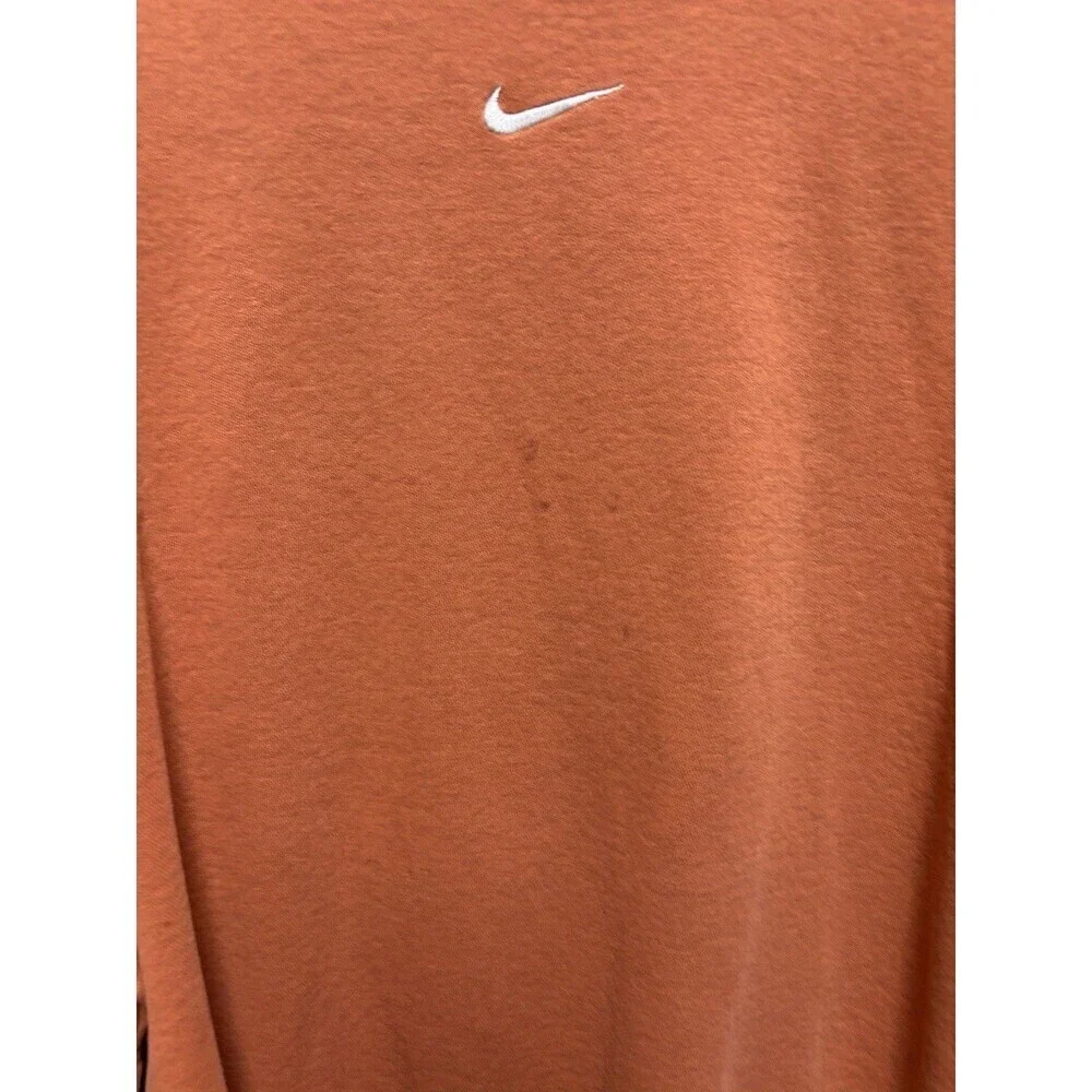 Nike Men's Oversized Sweatshirt Small Orange Crew Neck Swoosh Pullover